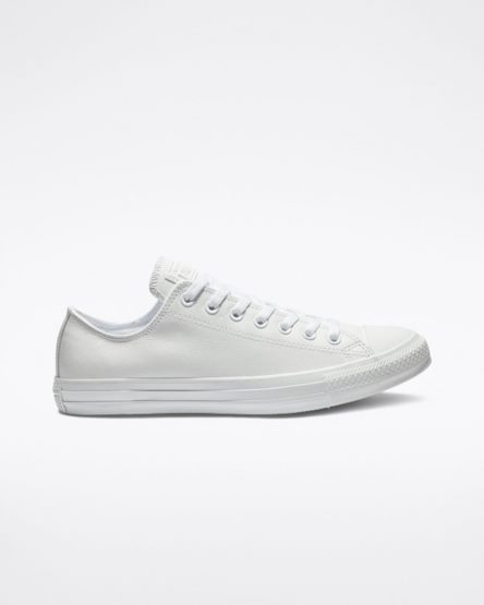 Tenisky Nizke Converse Chuck Taylor All Star Kozene Panske Biele | SK EZCDO7